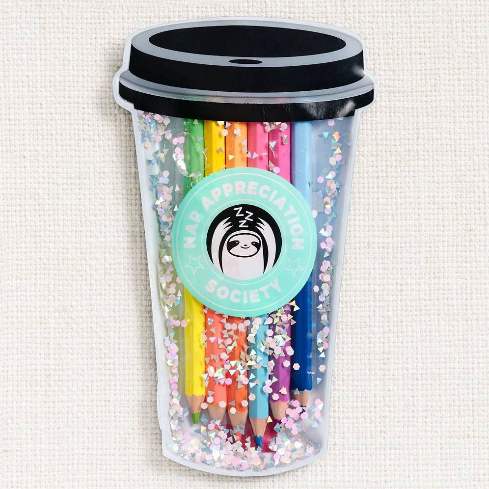Sloth Pencils with Liquid Glitter Case