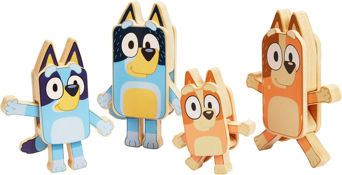 BLUEY WOODEN CHARACTER FIGURES