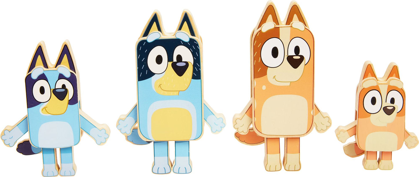 BLUEY WOODEN CHARACTER FIGURES