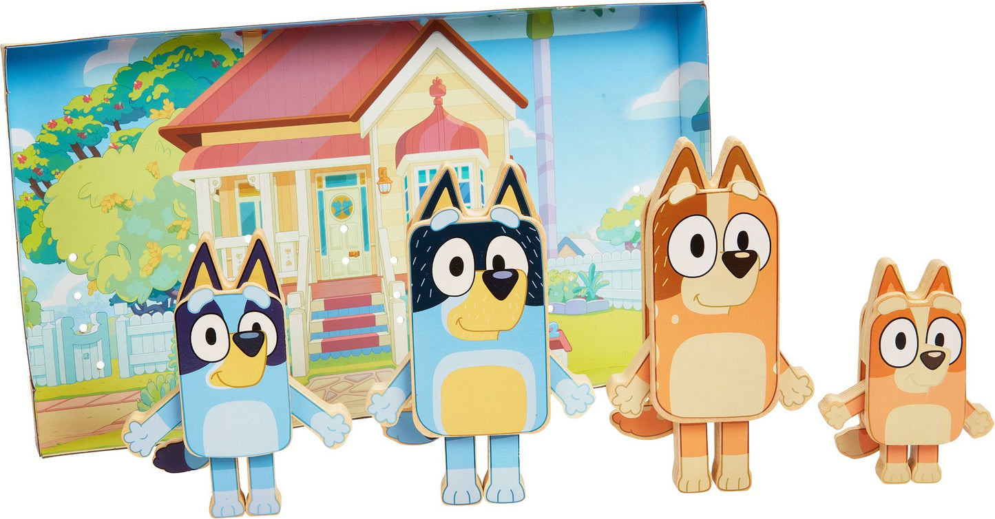 BLUEY WOODEN CHARACTER FIGURES