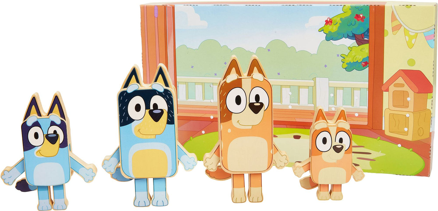 BLUEY WOODEN CHARACTER FIGURES