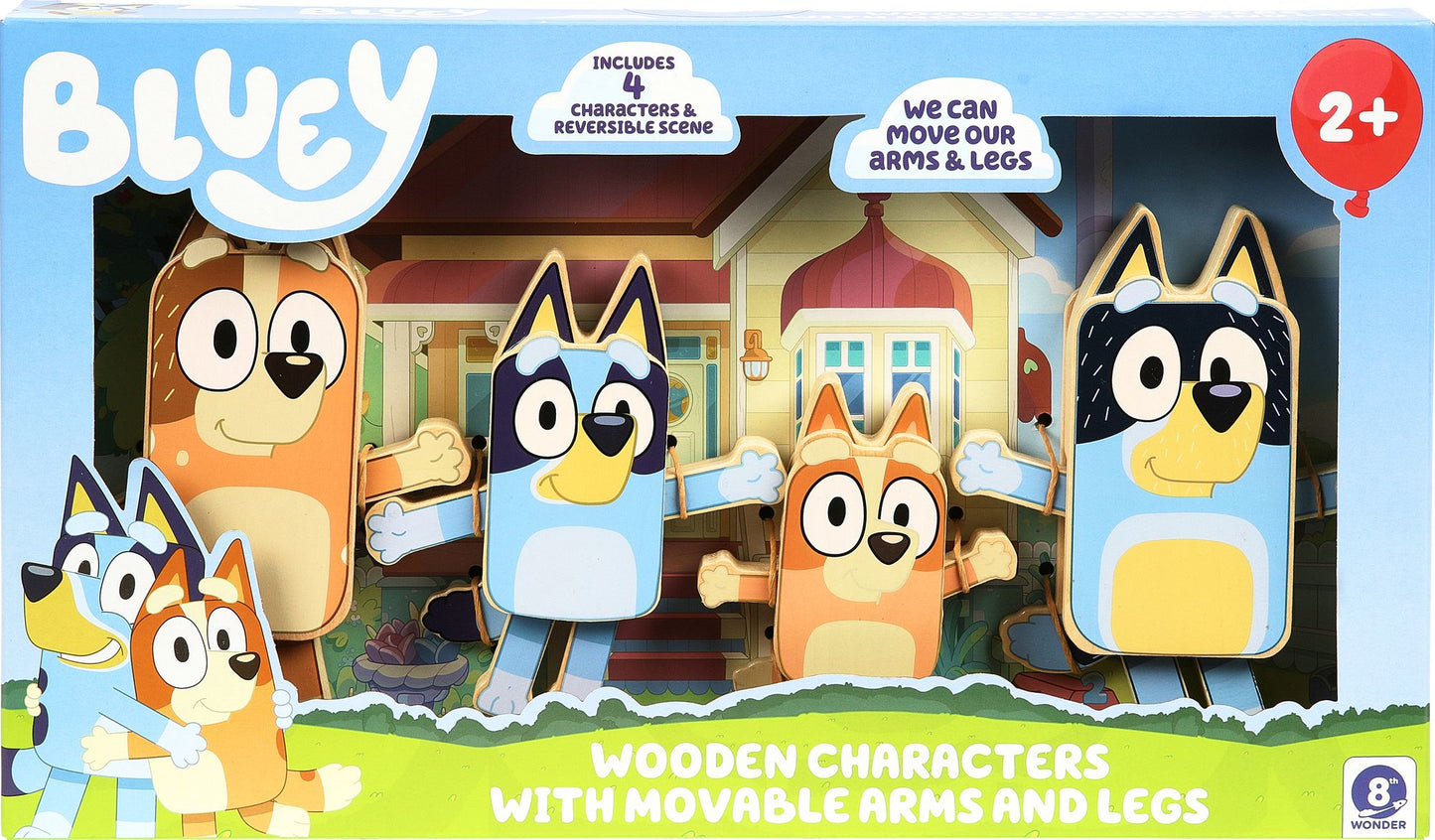 BLUEY WOODEN CHARACTER FIGURES