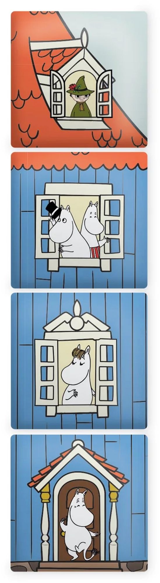 Coasters Set of 4 Ceramic Boxed - Moomin (House)