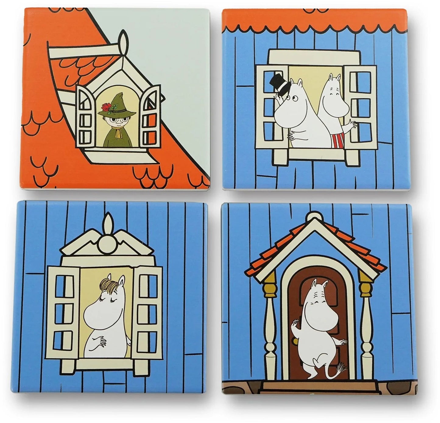 Coasters Set of 4 Ceramic Boxed - Moomin (House)
