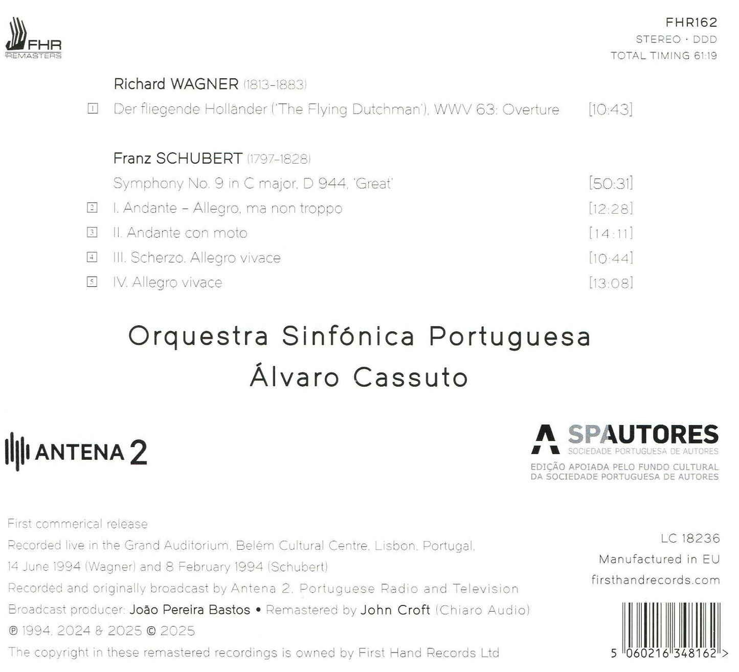 Flying Dutchman Overture Schubert: Symphony No. 9 (Schubert / Wagner / Orquestra Sinfonica Portuguesa)