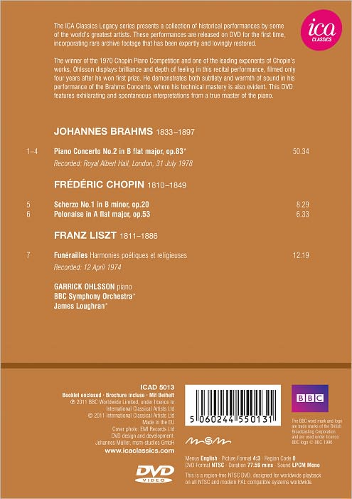 Garrick Ohlsson: Brahms/Chopin/Liszt