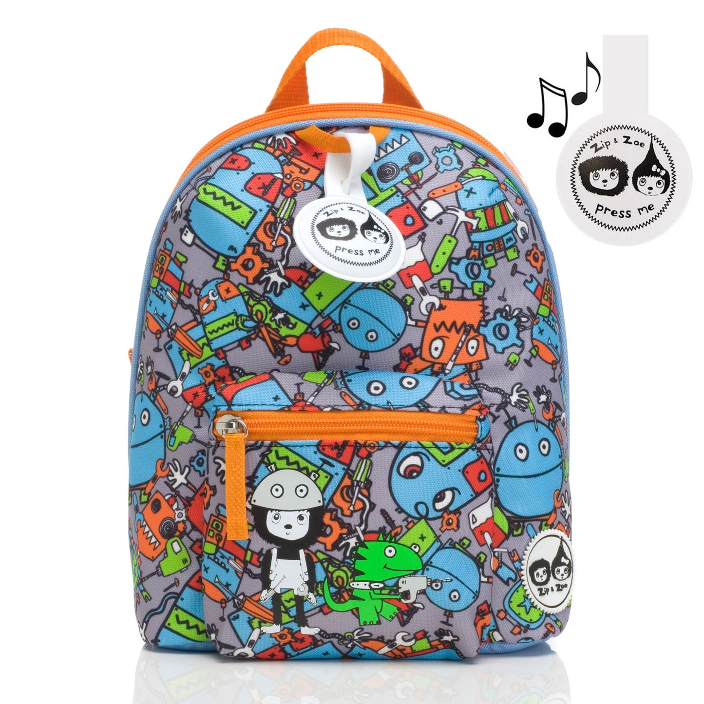 Zip & Zoe Mini Backpack Robots - Blue