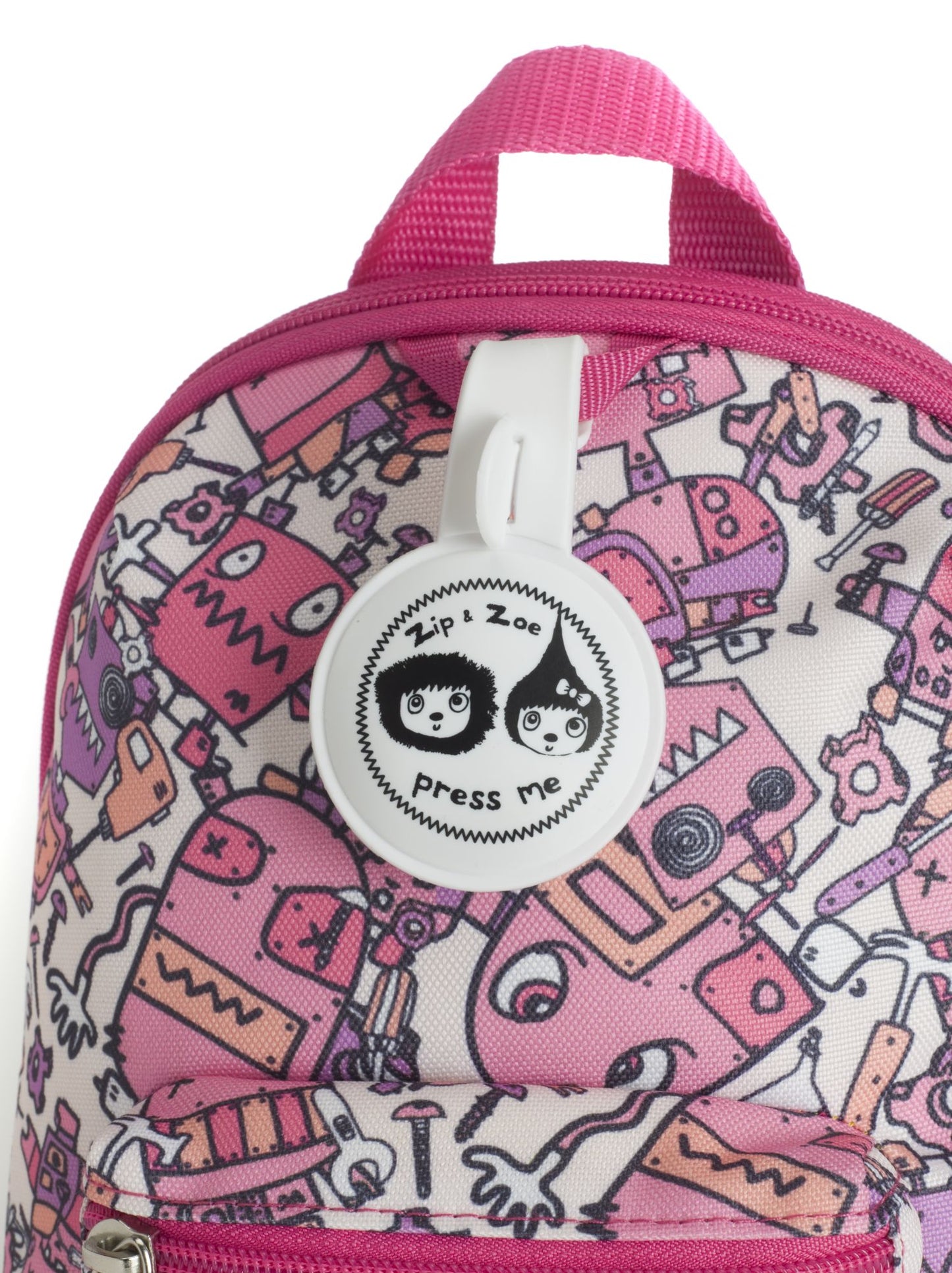 Zip & Zoe Mini Backpack Robots - Pink