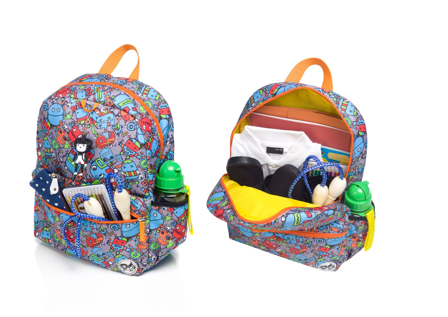 Zip & Zoe Junior Backpack Robots - Blue