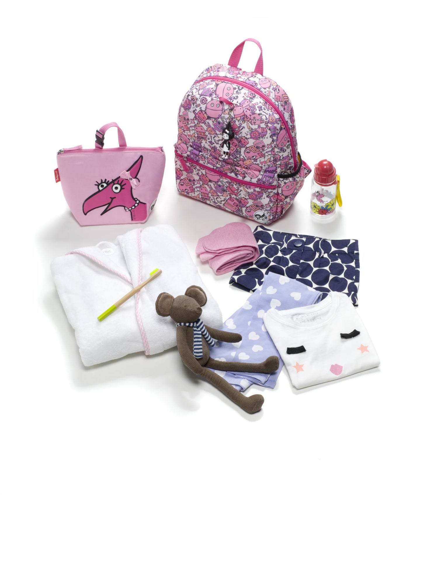 Zip & Zoe Junior Backpack Robots - Pink