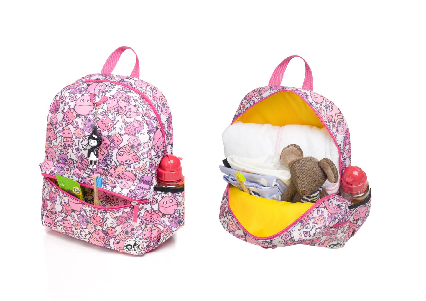 Zip & Zoe Junior Backpack Robots - Pink