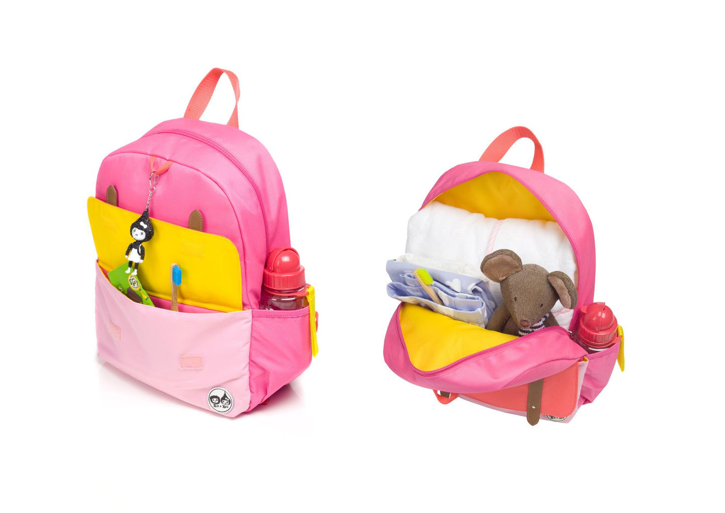 Zip & Zoe Junior Backpack Color Block - Bright Pink