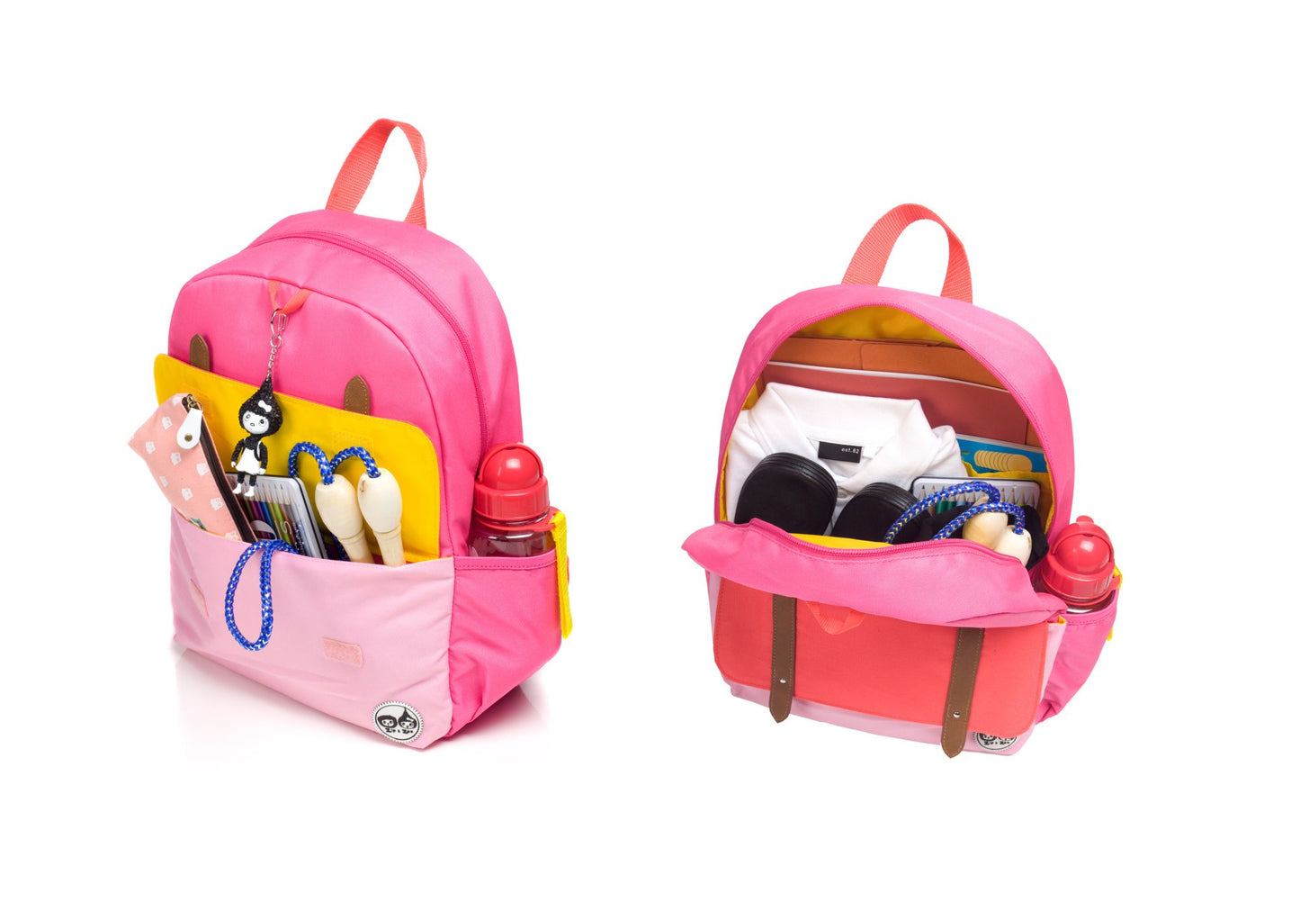 Zip & Zoe Junior Backpack Color Block - Bright Pink