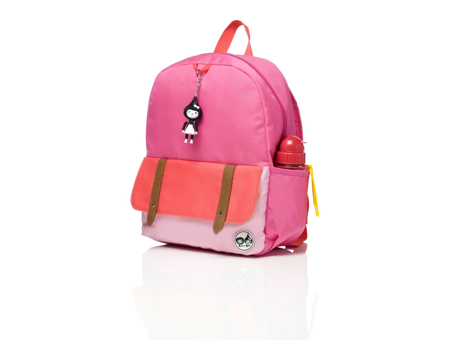 Zip & Zoe Junior Backpack Color Block - Bright Pink