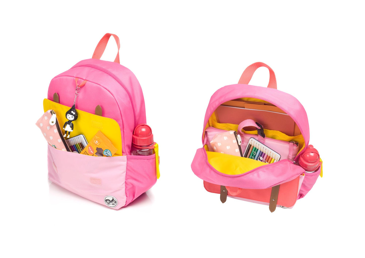 Zip & Zoe Junior Backpack Color Block - Bright Pink