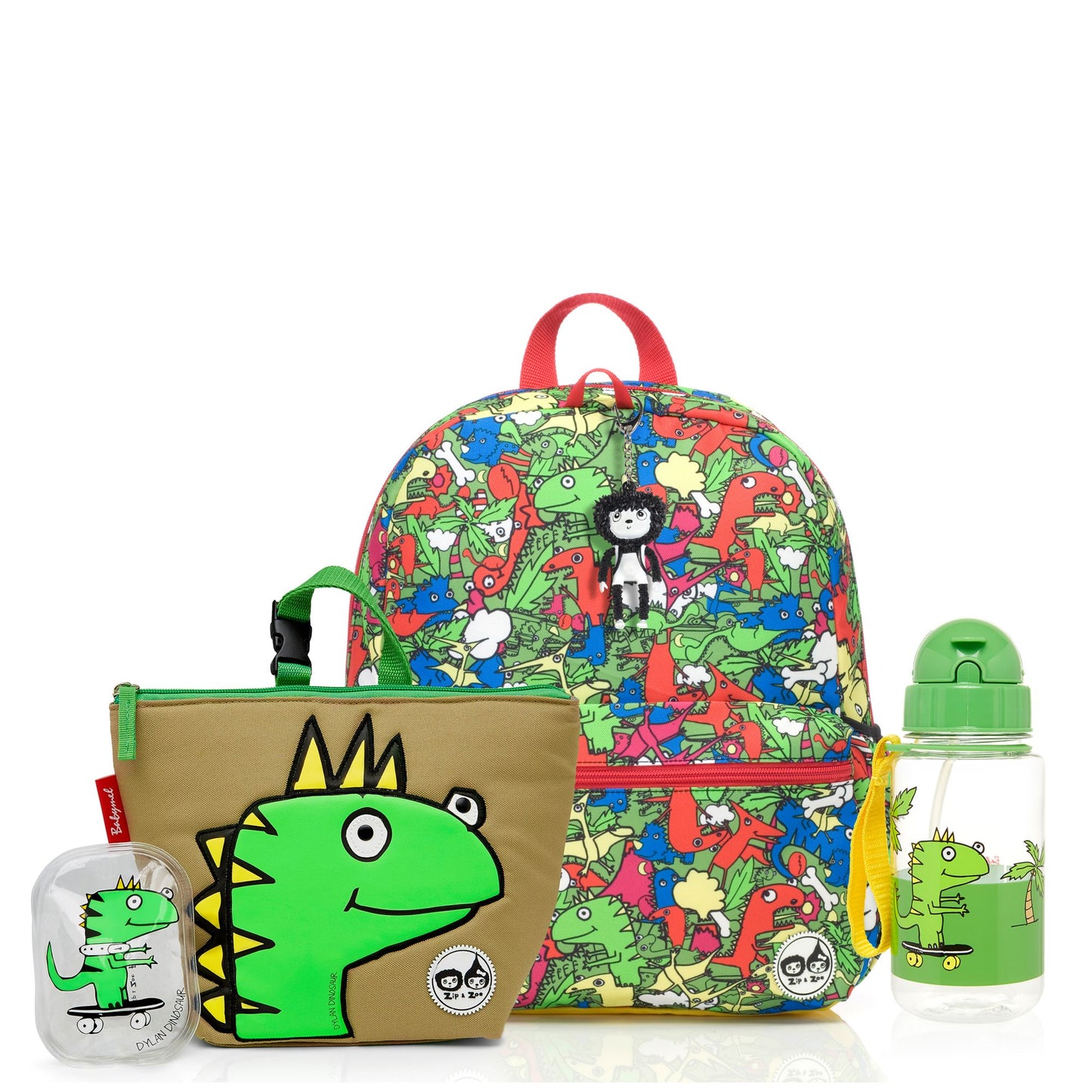 Zip & Zoe Junior Backpack Dino Multi/Dylan Bundle