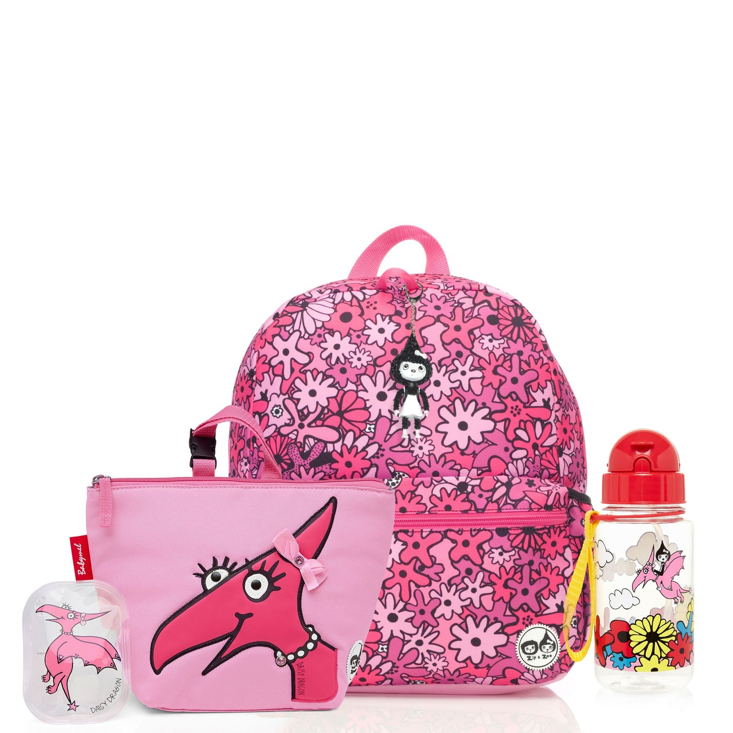 Zip & Zoe Junior Backpack Floral Pink/Daisy Bundle