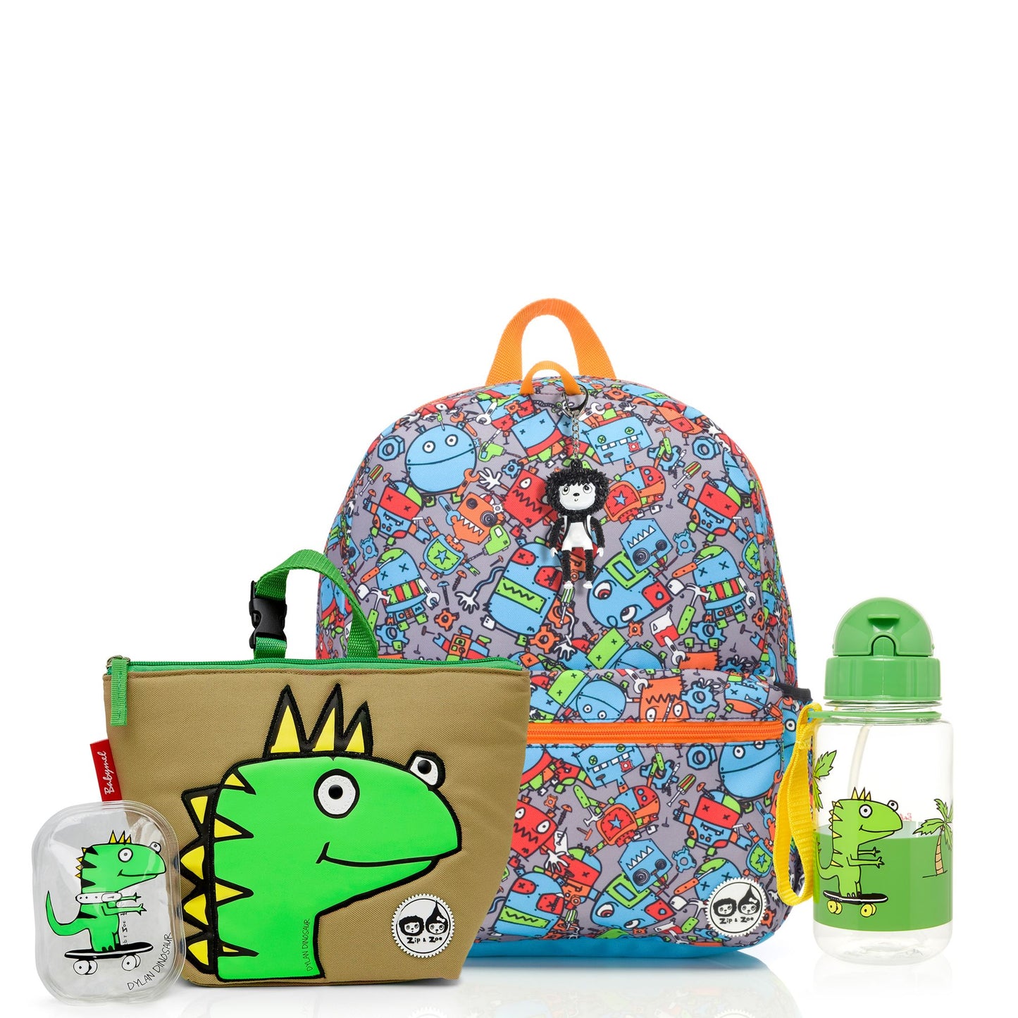 Zip & Zoe Junior Backpack Robots Blue/Dylan Bundle