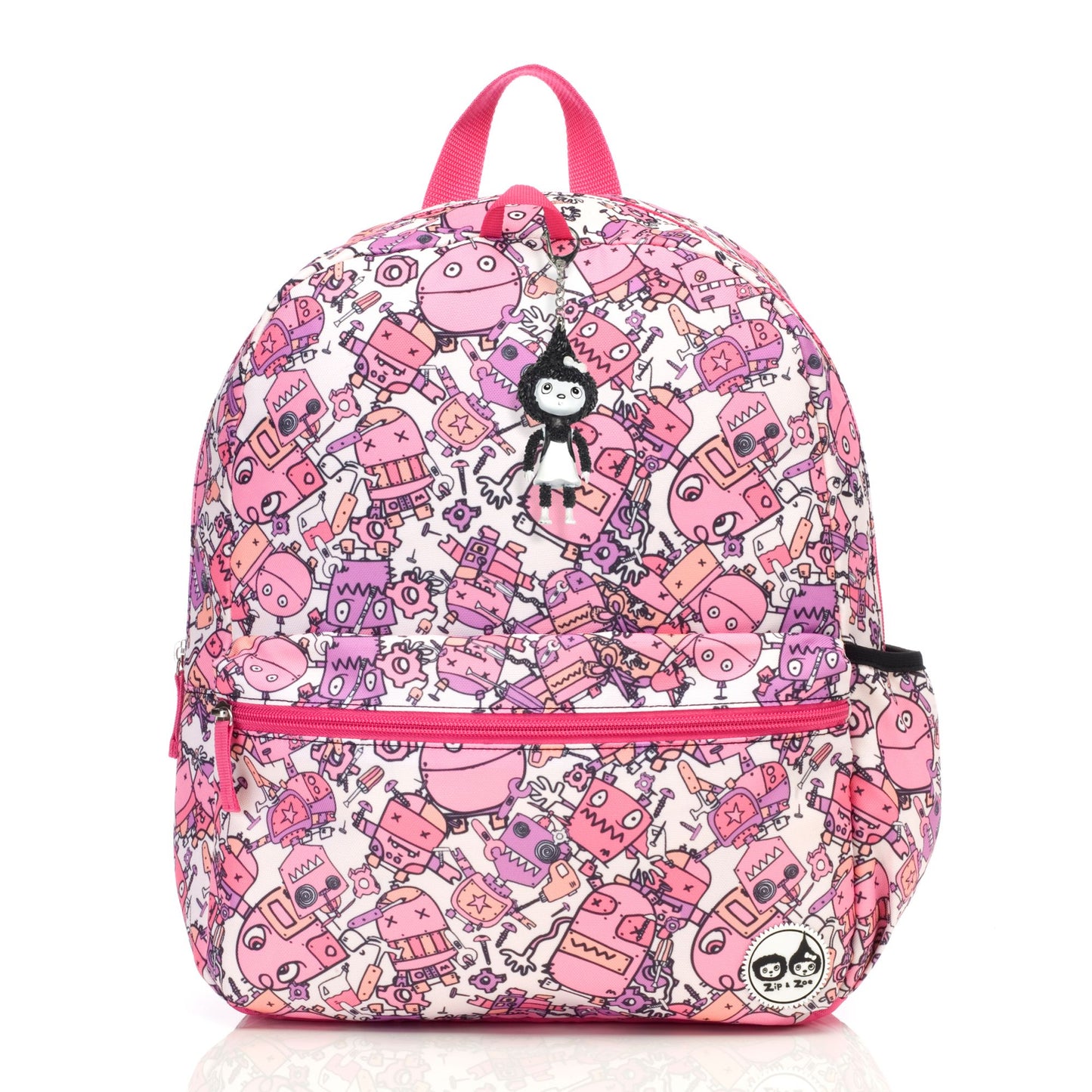 Zip & Zoe Junior Backpack Robots Pink/Daisy Bundle