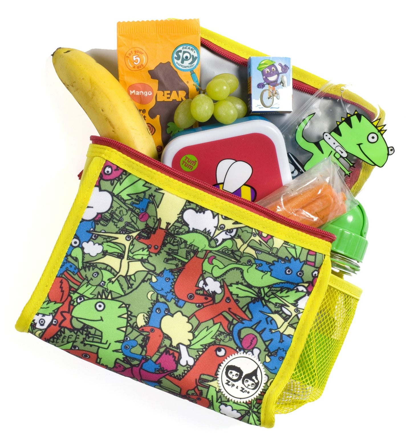 Zip and Zoe Zipped Lunch bag and Ice pack Dino Multi