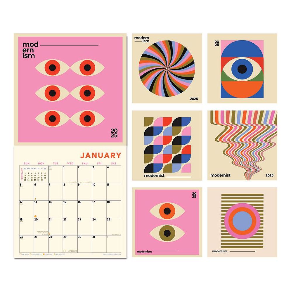 2025 Modernist Art Wall Calendar