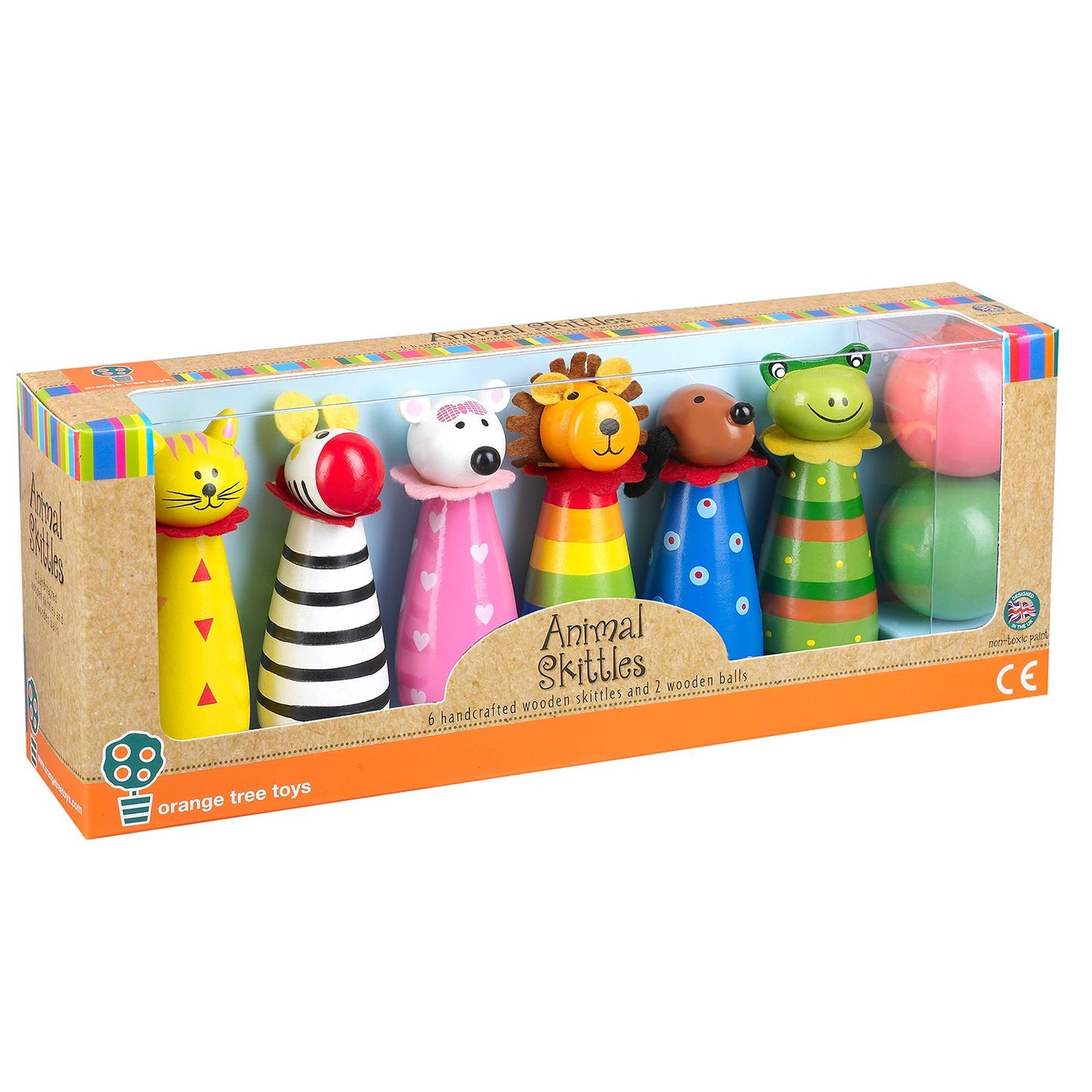 Orange Tree Toys Wooden Animal Skittles