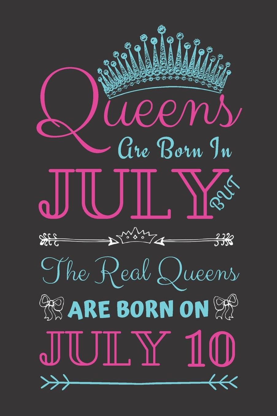 Queens Are Born In July But The Real Queens Are Born On July 10: Journal Birthday present, Funny Gift for Your Best Friend - beautifully lined pages Notebook (B-day Month for her)