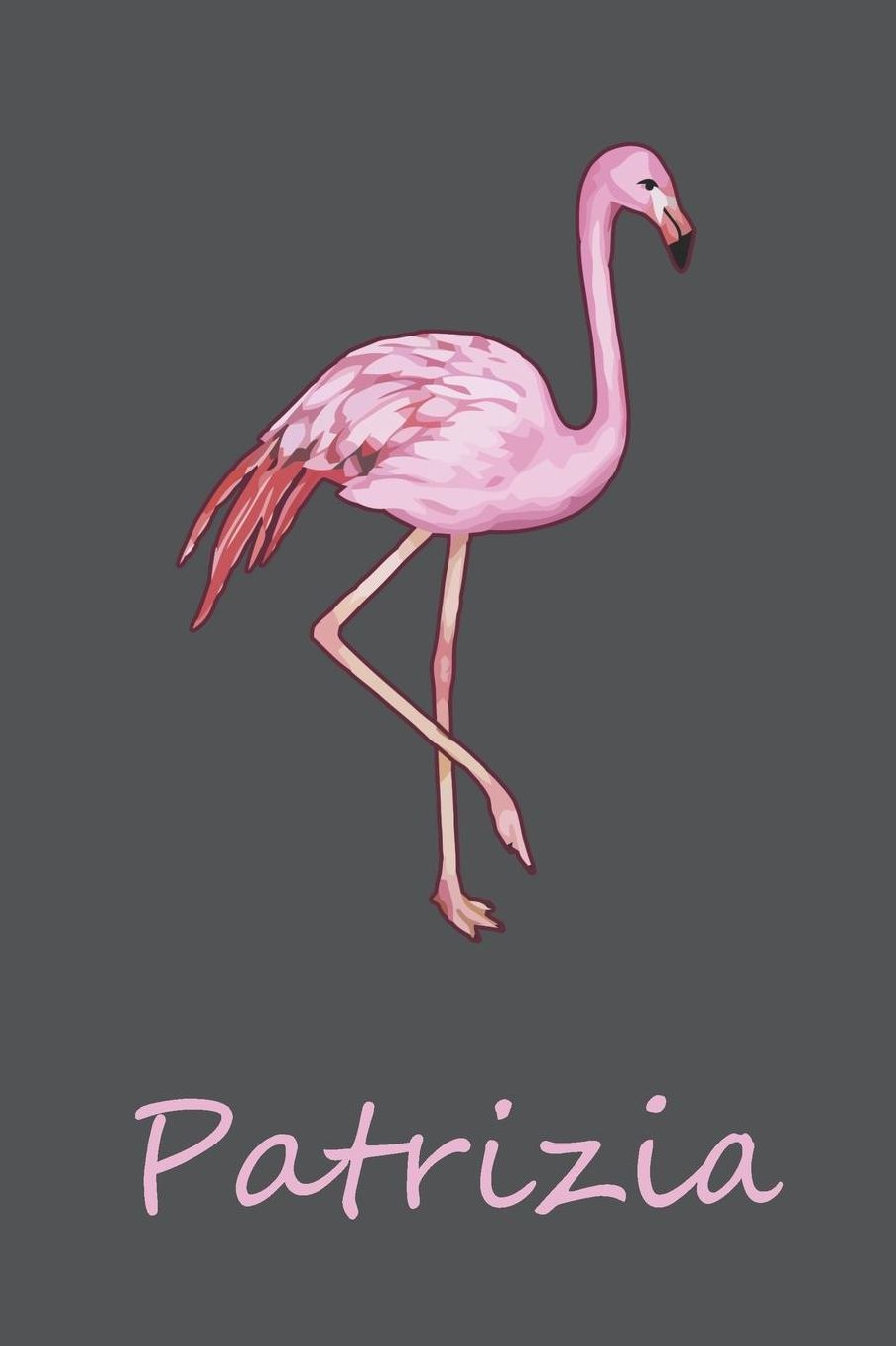 Patrizia: Personalisiertes Flamingo Tage-/ Notizbuch 120 Seiten 6x9 Zoll Format (ca.DIN A5) gepunket dotted punktkariert dot grid individuelle Geschenkidee