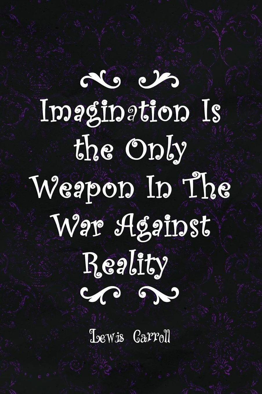 Imagination Is the Only Weapon In The War Against Reality: Blank Lined Notebook ( Alice In Wonderland ) Black