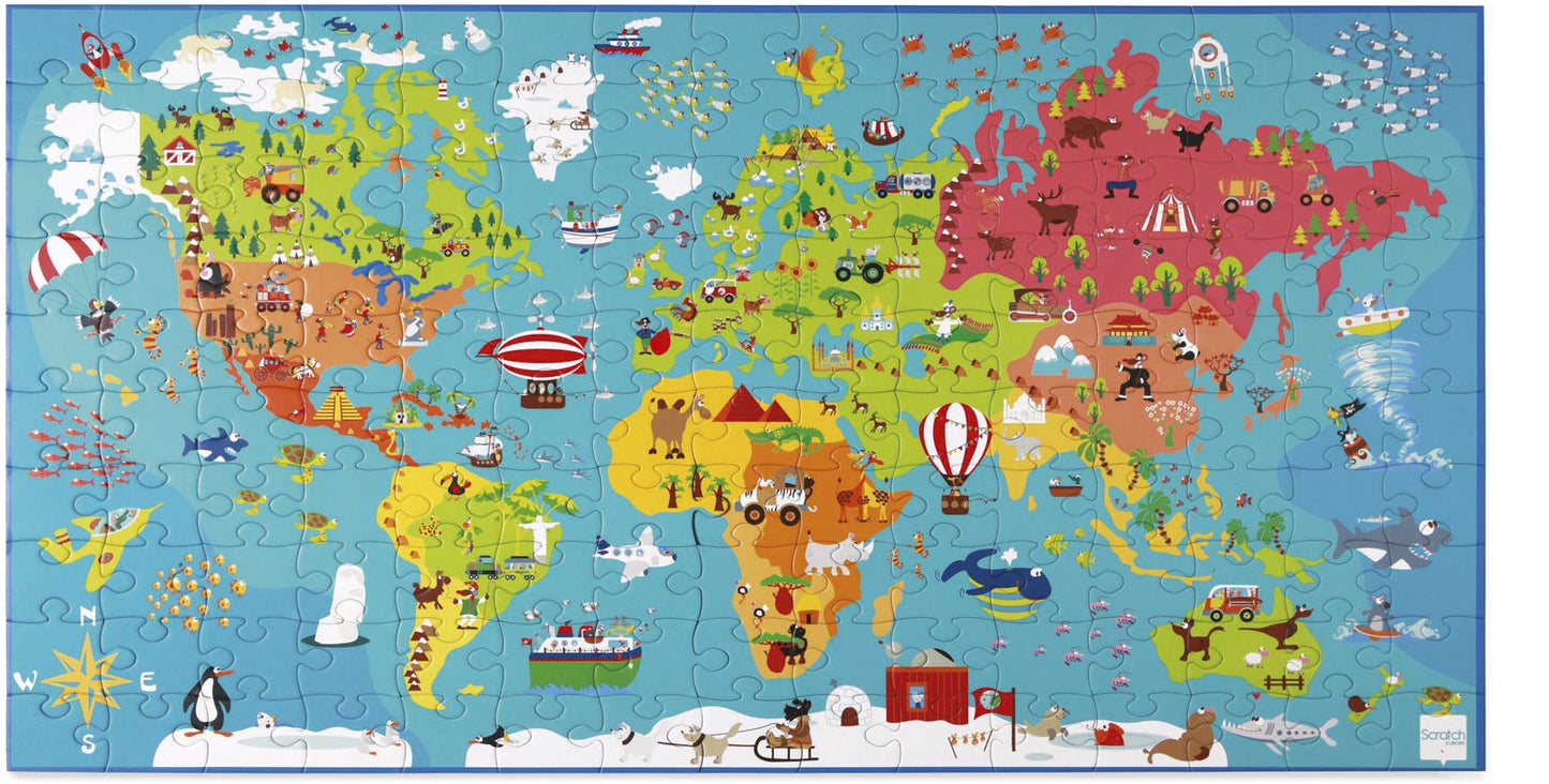 Scratch Preschool: PUZZLE 150pcs World Map