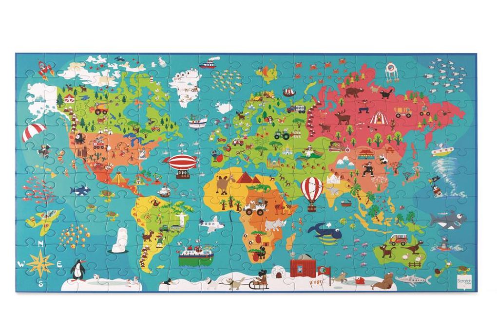 Scratch Preschool: PUZZLE 150pcs World Map
