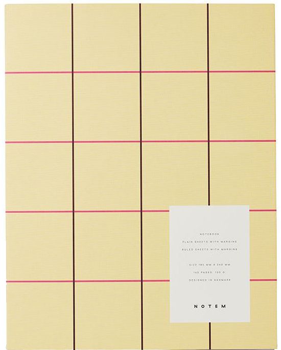 UMA large notebook,flat-lay, Yellow check