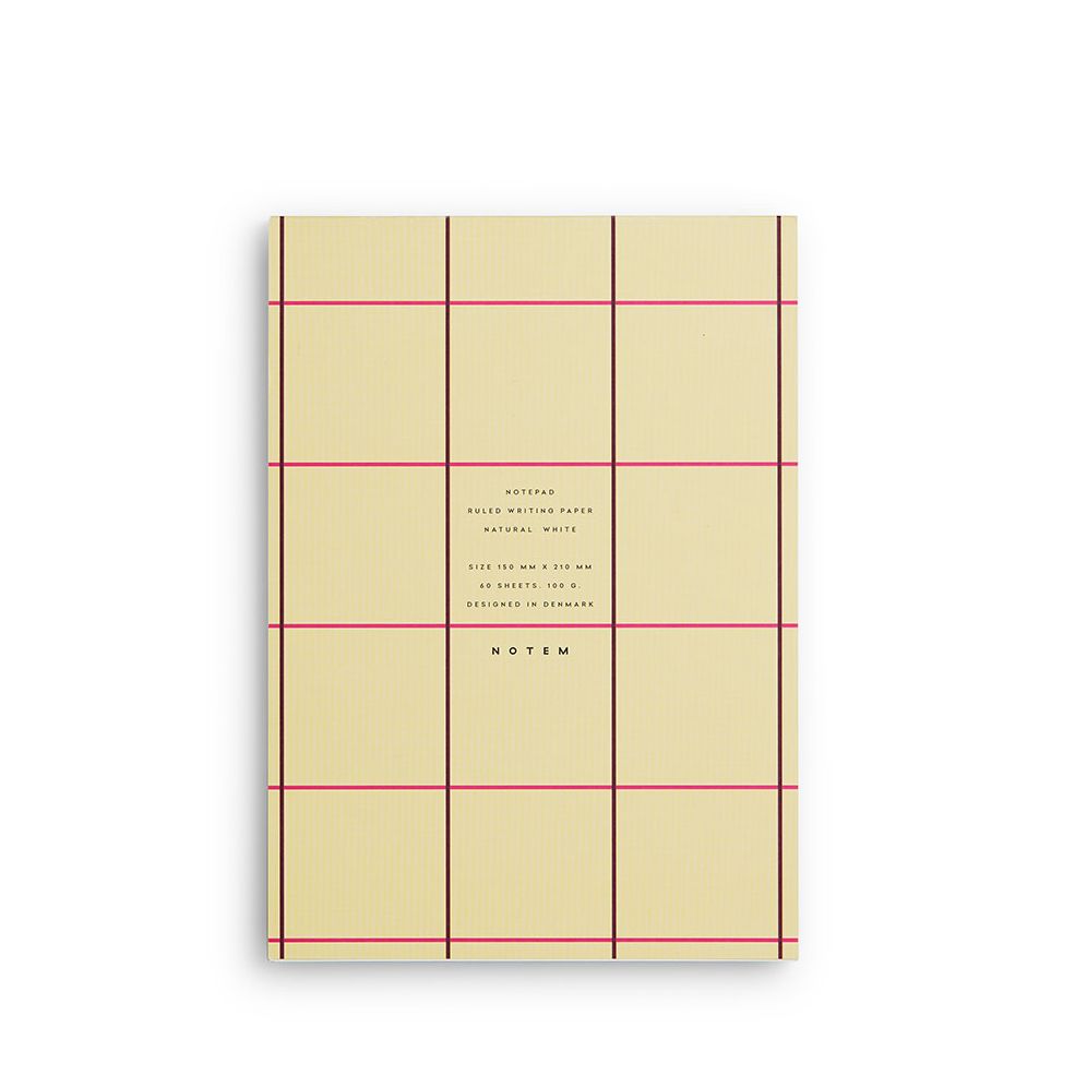 JO notepad, medium, Yellow check- Lined sheets - 60 sheets