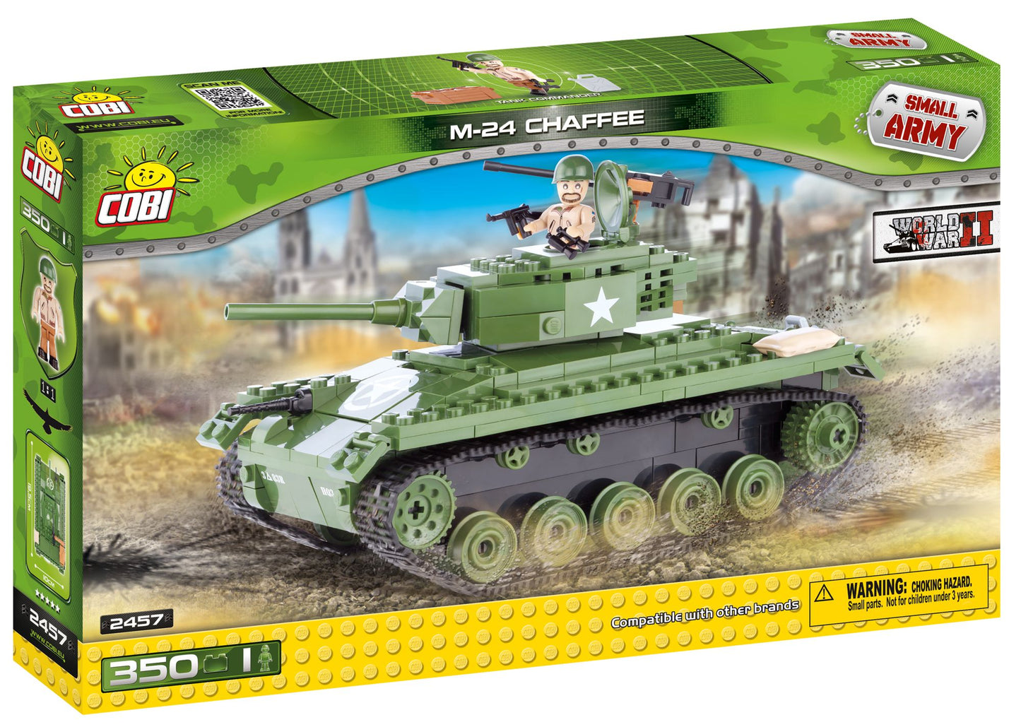 COBI Small Army American M24 Chaffee Construction Blocks Building Kit