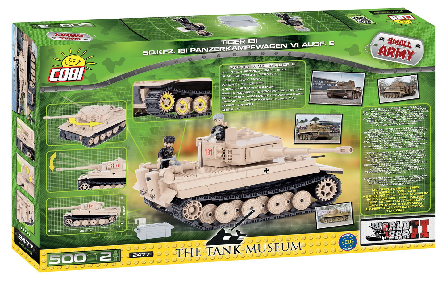 COBI Small Army PZKPFW VI Tiger No 131 Construction Blocks Building Kit