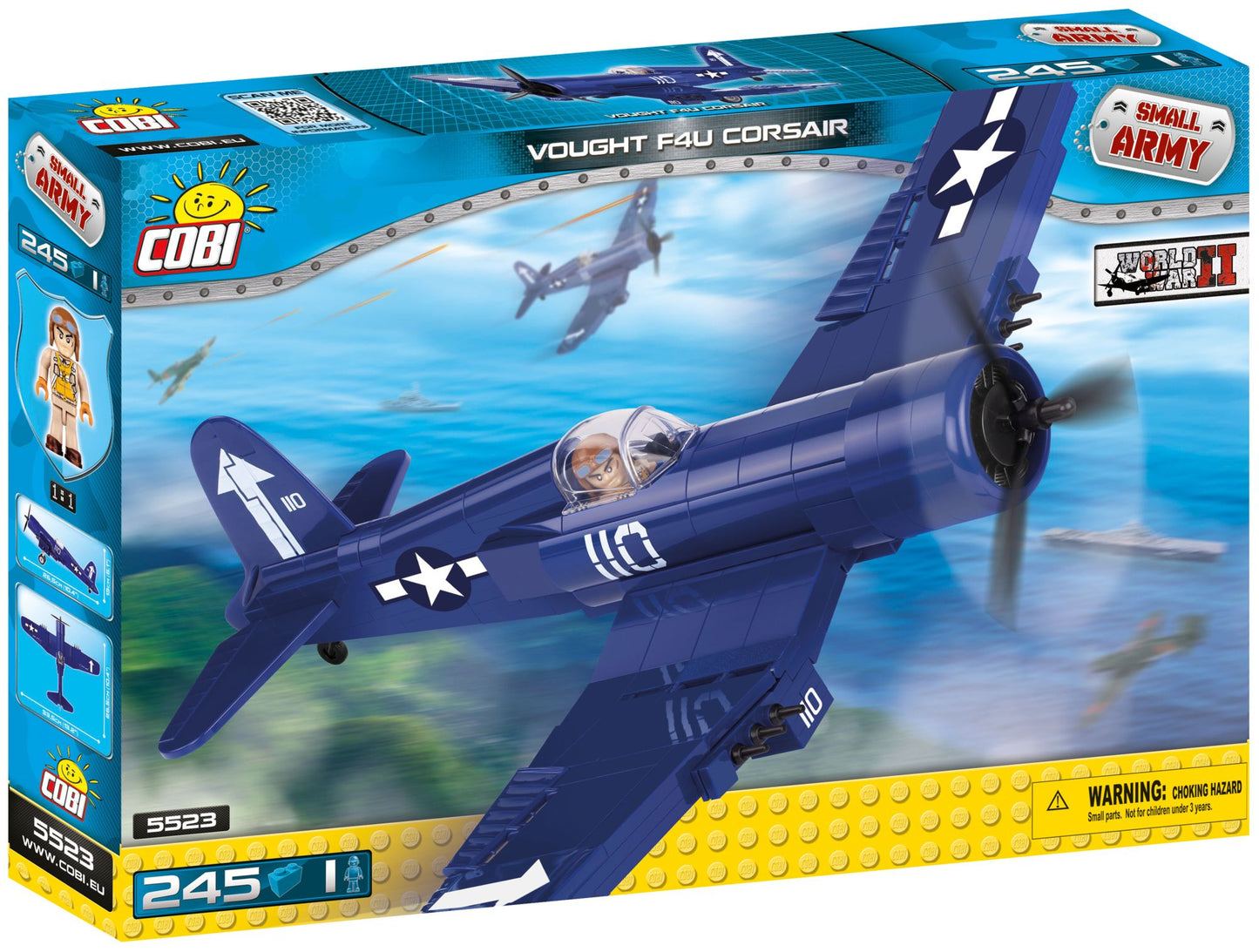 COBI Small Army World War II Vought F4U Corsair Plane 245 Piece Construction Blocks Building Kit