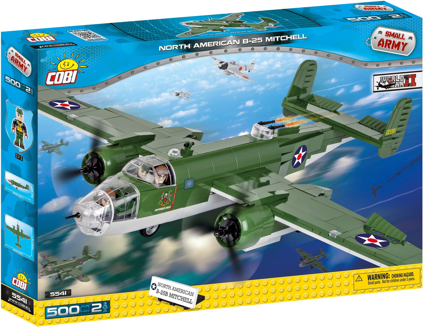 COBI Small Army World War II B-25 Mitchell Bomber Plane 500 Piece Construction Blocks Building Kit