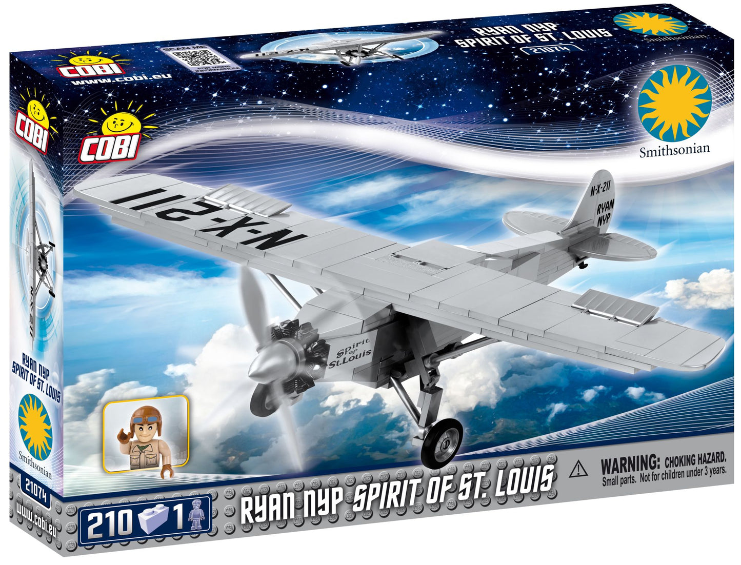 COBI Smithsonian Ryan NYP Spirit of St. Louis Plane 210 Piece Construction Blocks Building Kit