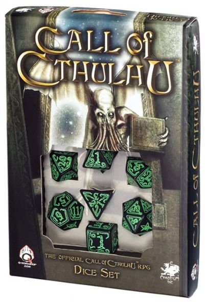 Call of Cthulhu Black and Green Dice Set