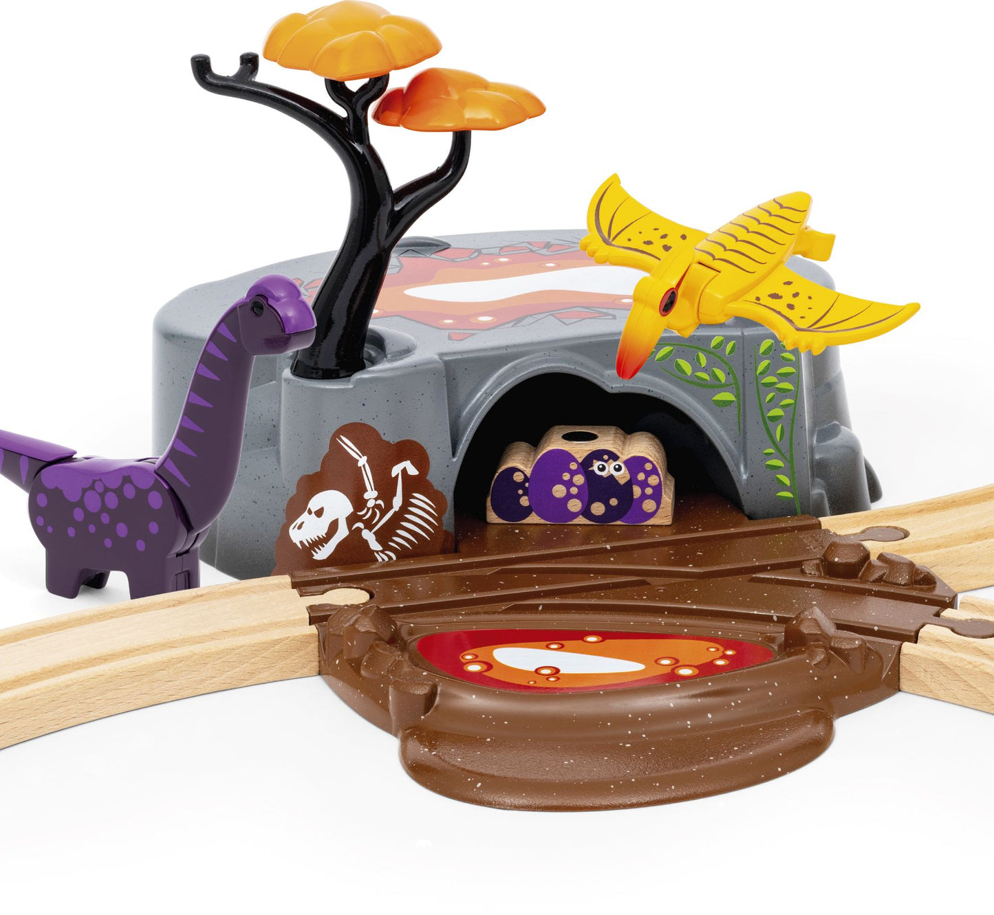 BRIO World Wooden Railway Train Set Dinosaur Adventure Set