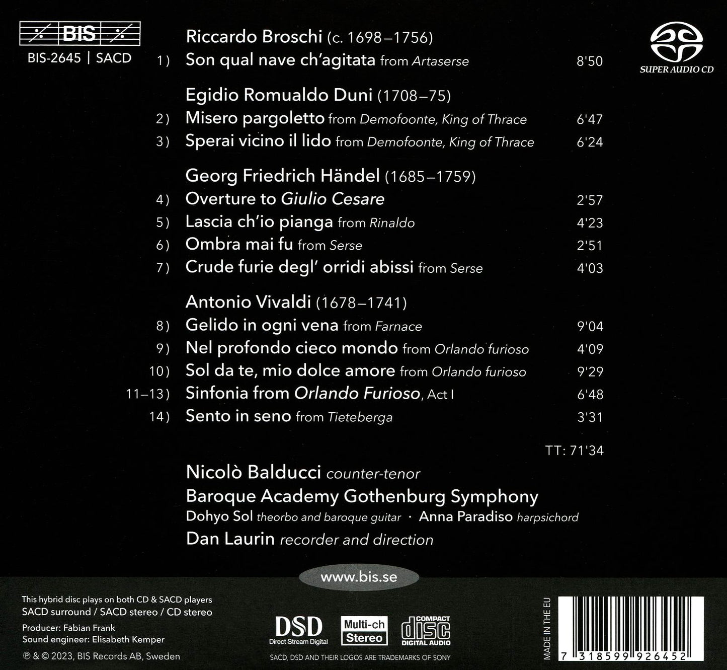 Amore Dolore - Countertenor Arias (Hybr)