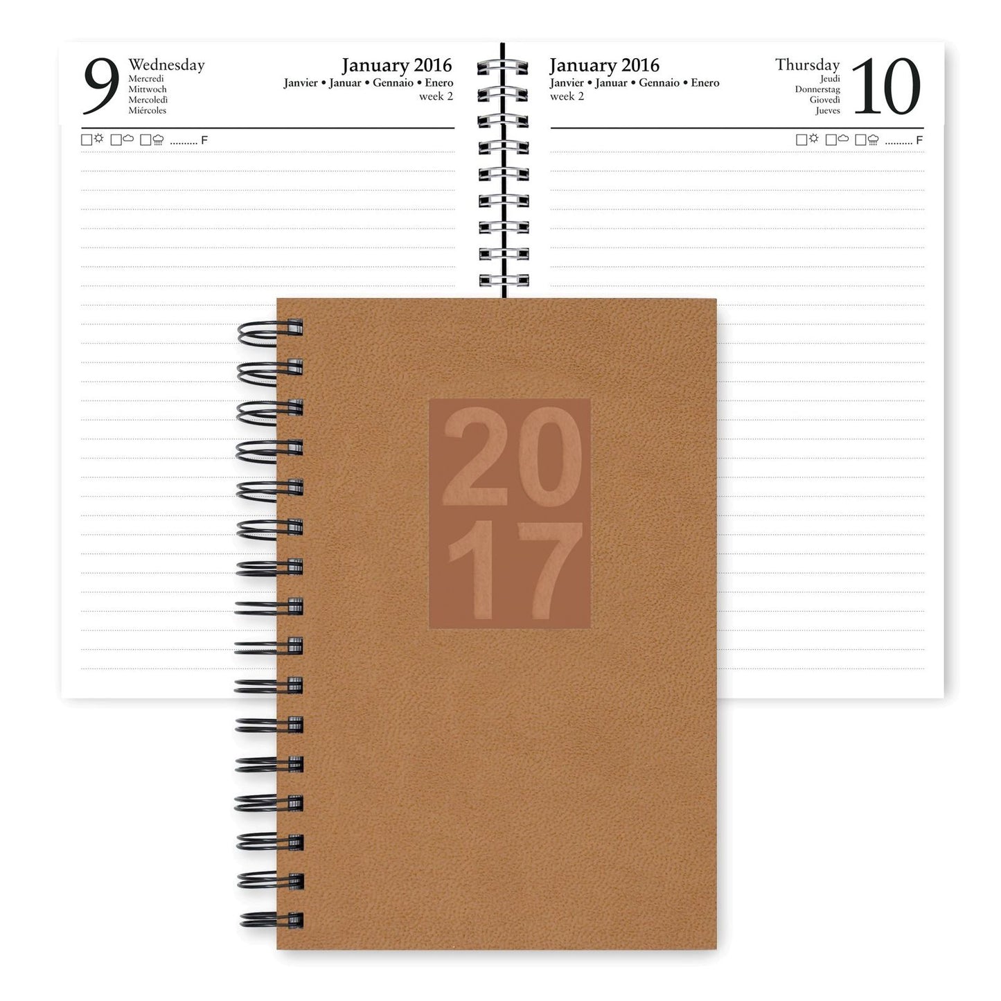 2017 Daily Desk Country Tan Calendar