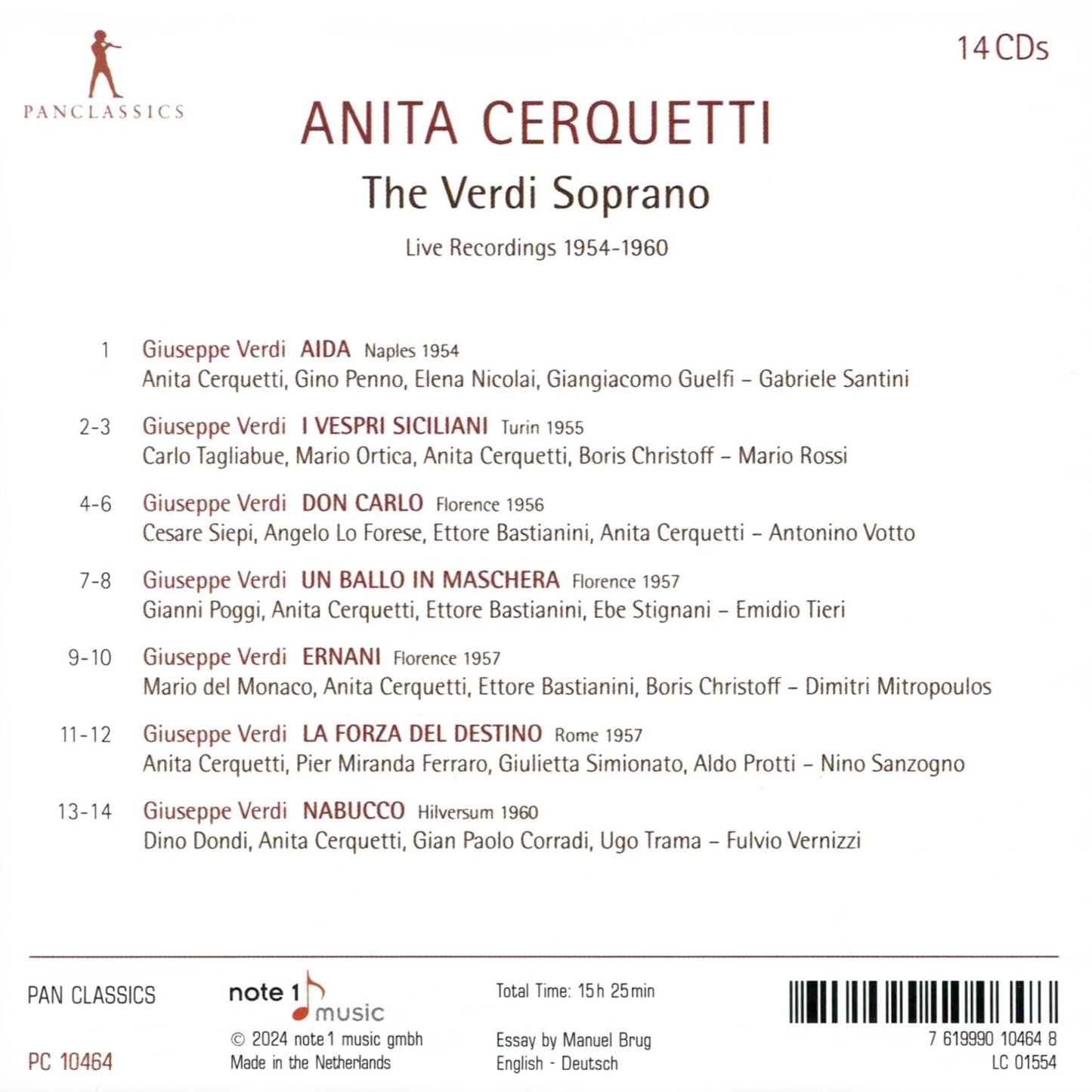 Verdi Soprano (Live Recordings 1954 - 1960) (Verdi / Cerquetti)