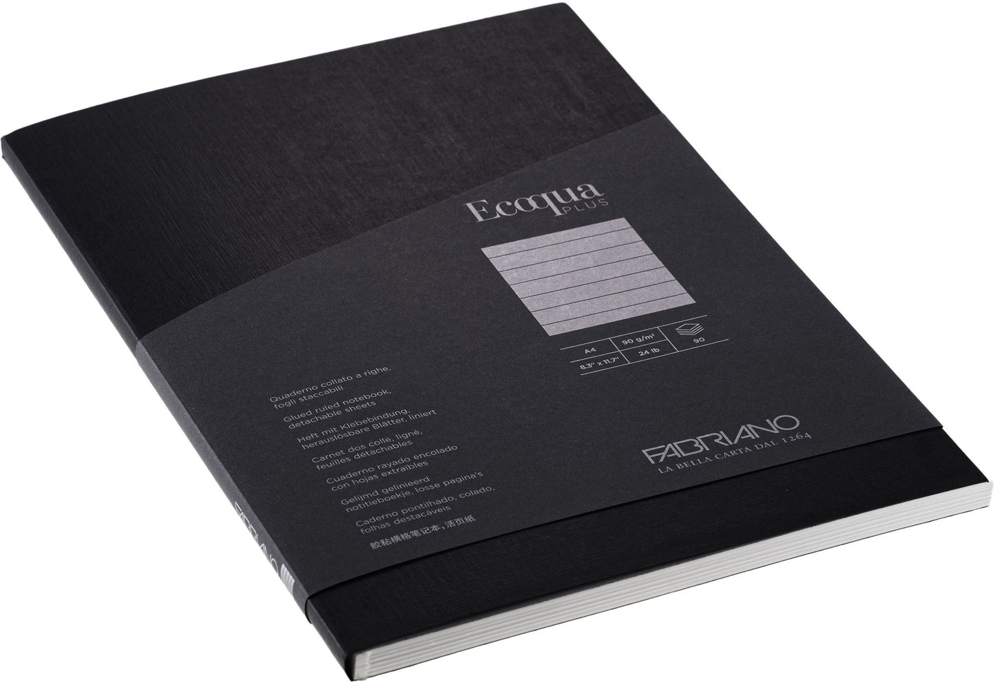 Ecoqua Plus Journal, A4, Glue-Bound, Lined, Black