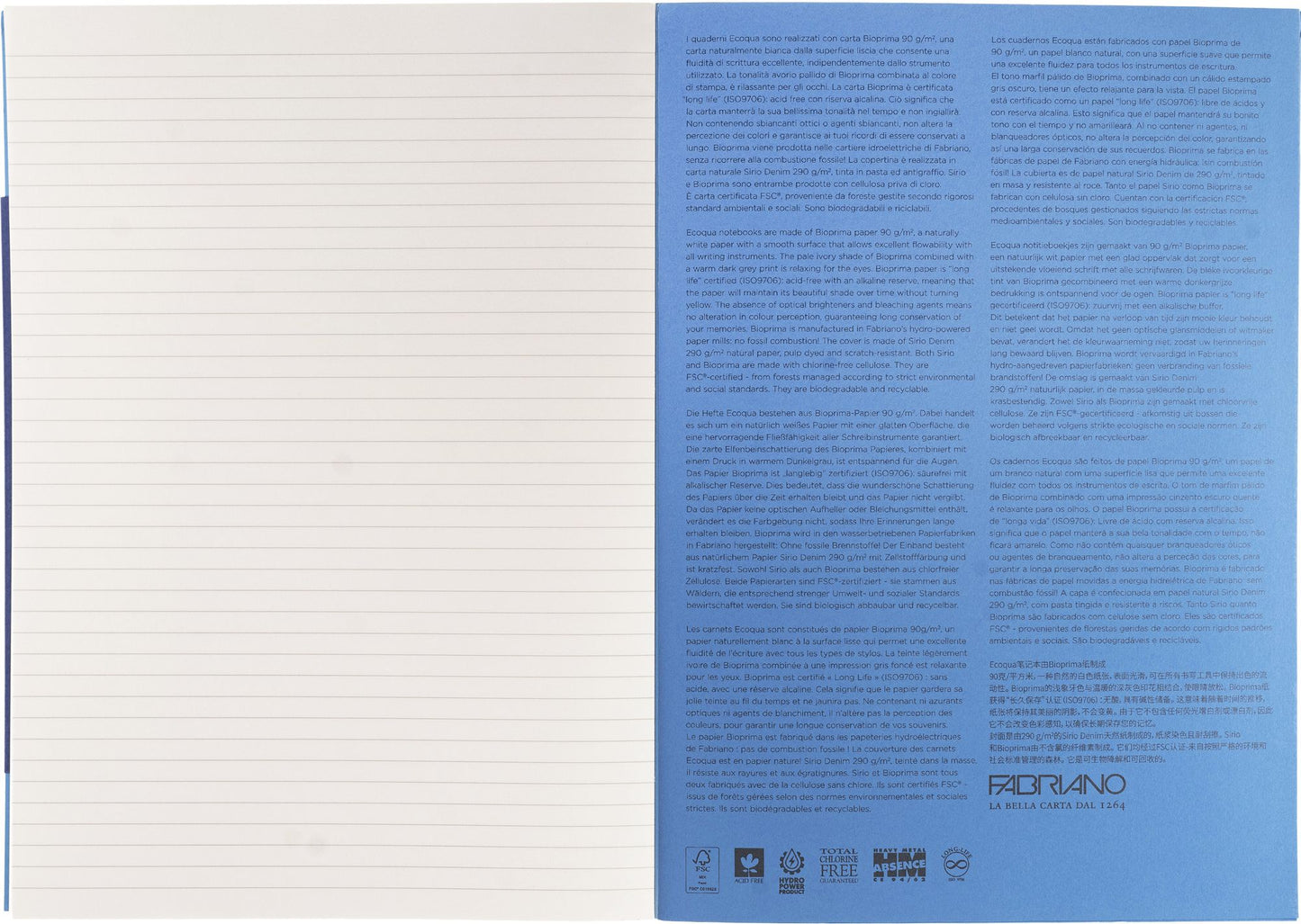 Ecoqua Plus Journal, A4, Glue-Bound, Lined, Turquoise