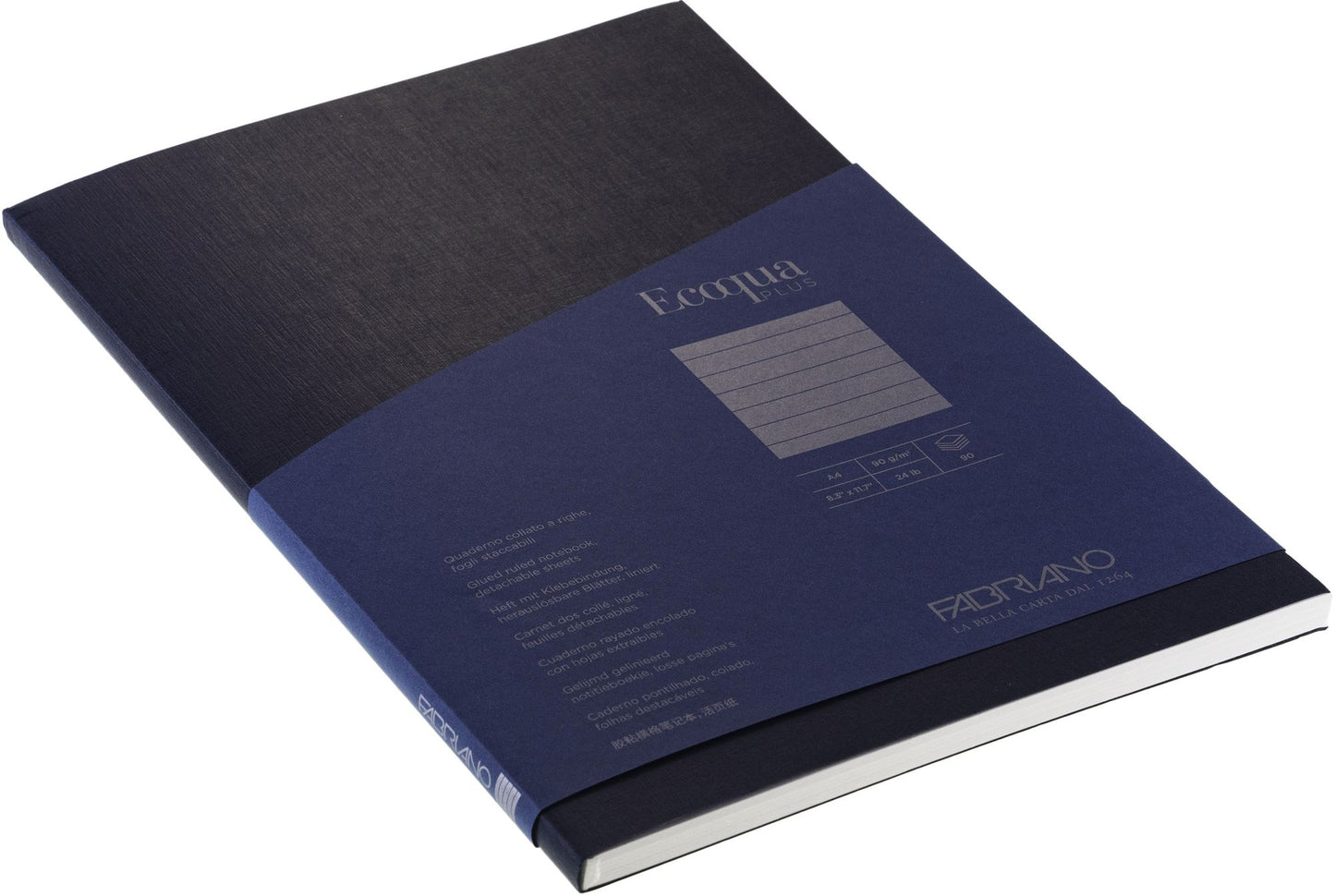 Ecoqua Plus Journal, A4, Glue-Bound, Lined, Navy