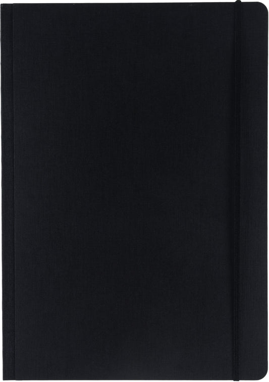 Ecoqua Plus Journal, A4, Fabric-Bound, Dotted, Black