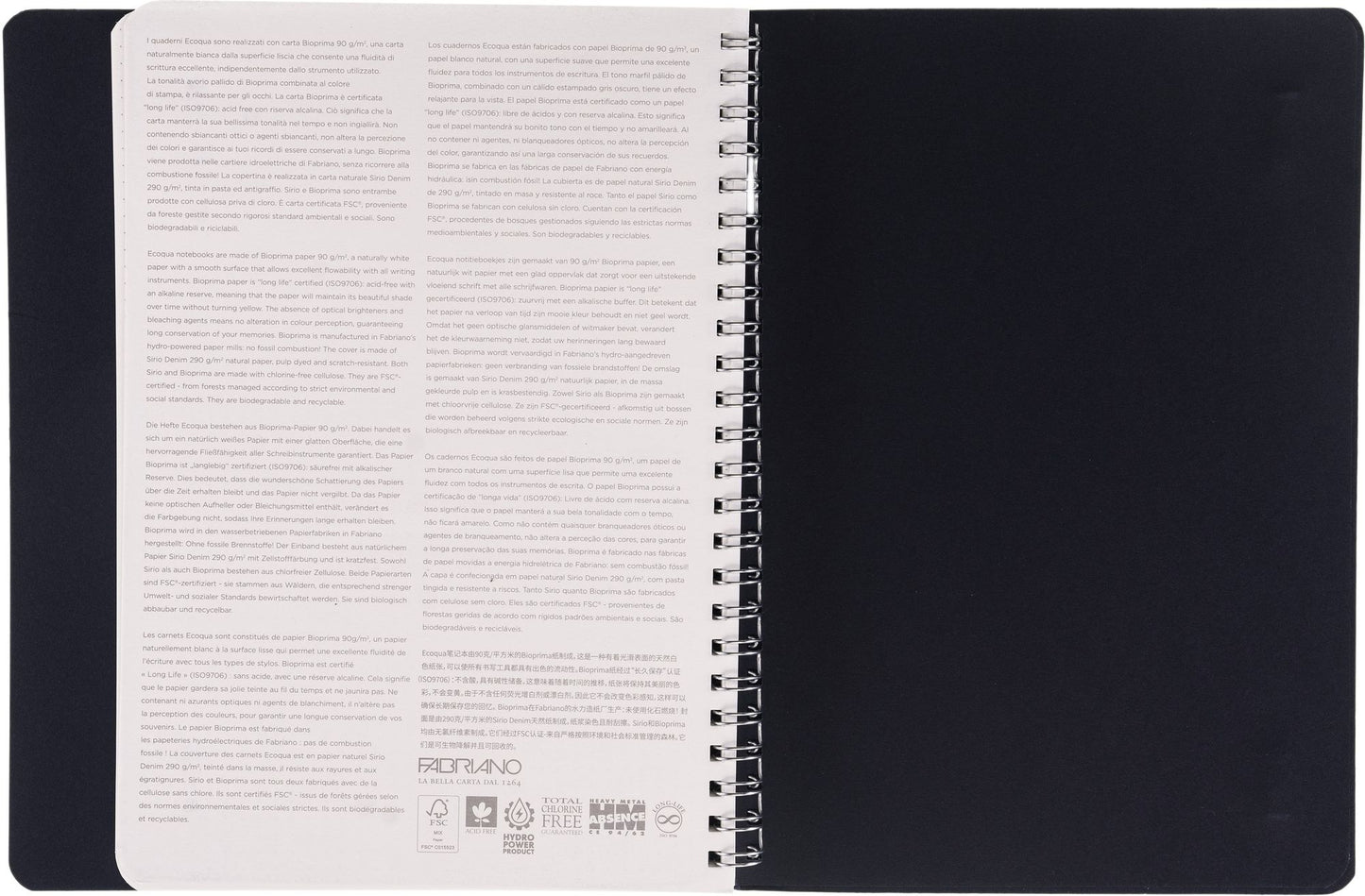 Ecoqua Plus Journal, A5, Hidden Spiral-Bound, Dotted, Navy