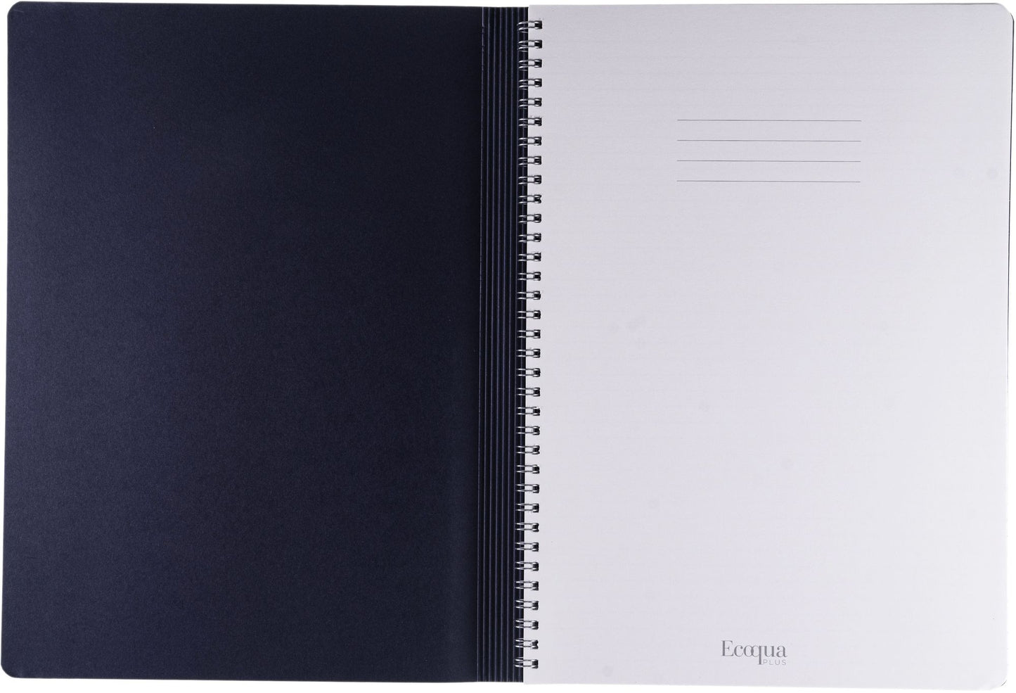 Ecoqua Plus Journal, A4, Hidden Spiral-Bound, Lined, Navy
