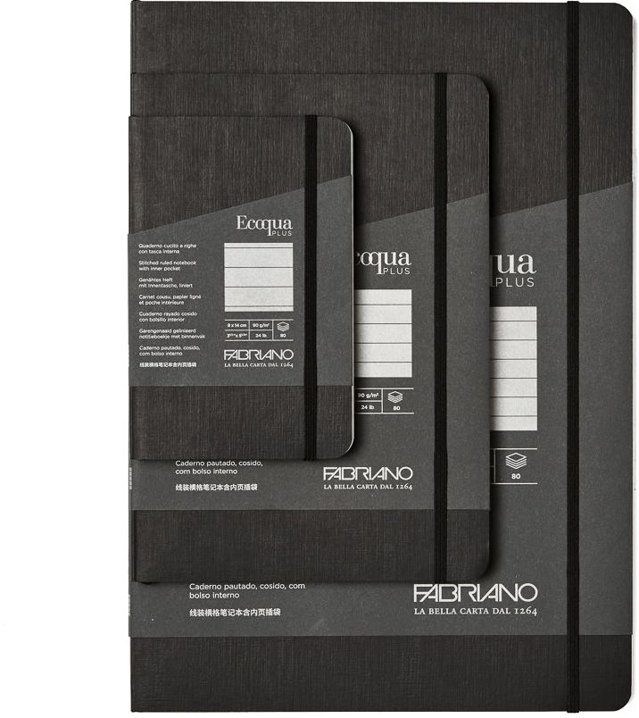 Ecoqua Plus Journal, A4, Stitch-Bound, Lined, Yellow